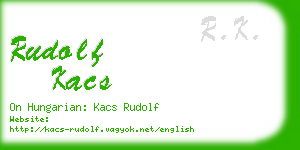 rudolf kacs business card